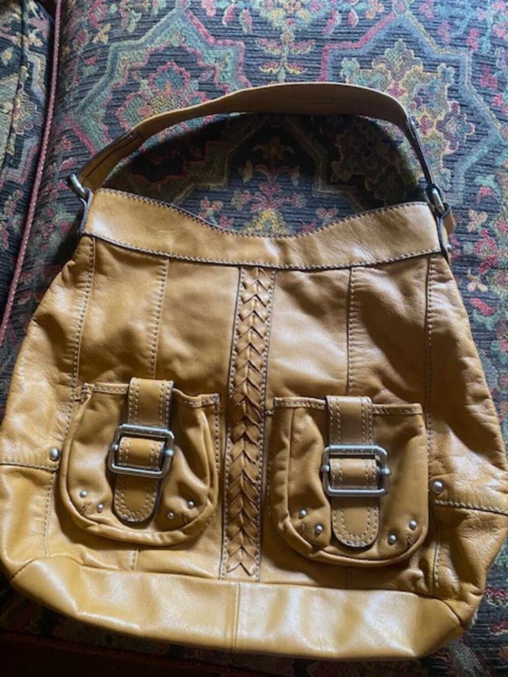 Tignanello Leather Shoulder Sack Purse Leather